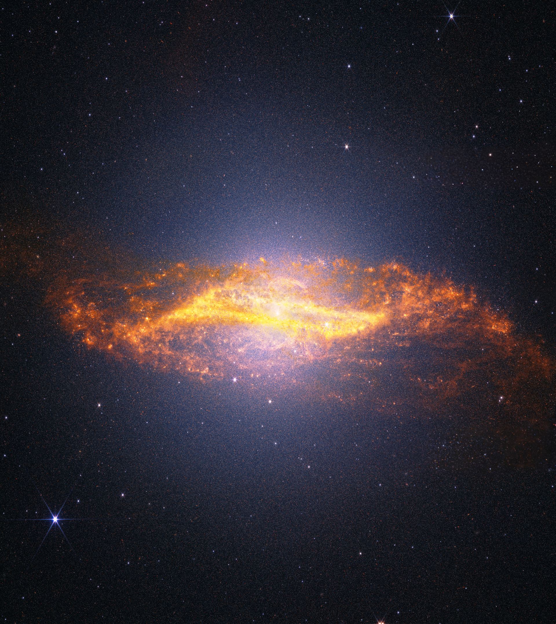 Centaurus A (MIRI + NIRCam image wide-field view)
