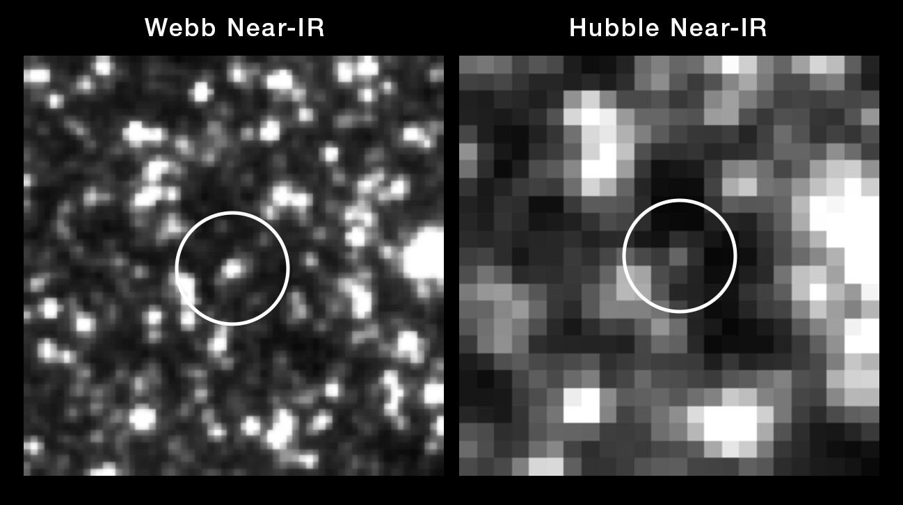 Comparison of Hubble and Webb views of a Cepheid variable star
