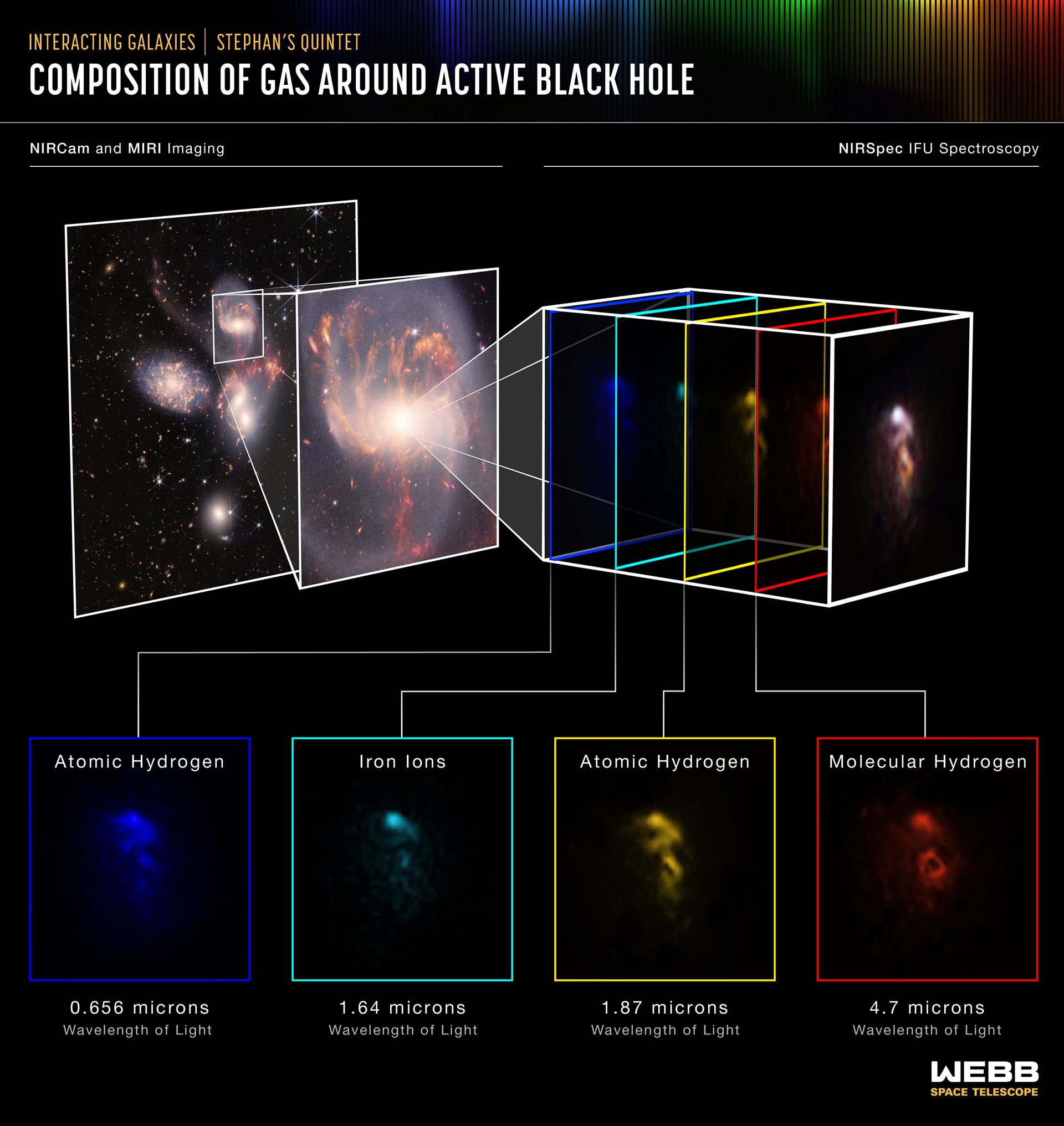 Composition of Gas Around Active Black Hole (NIRSpec IFU)