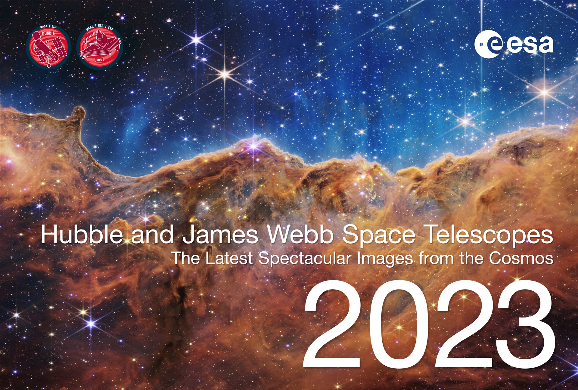 Cover Page of the 2023 ESAHubble and ESAWebb Calendar