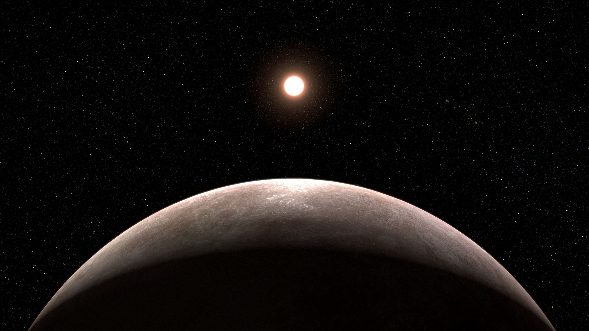 Exoplanet LHS 475 b and Its Star (Illustration)