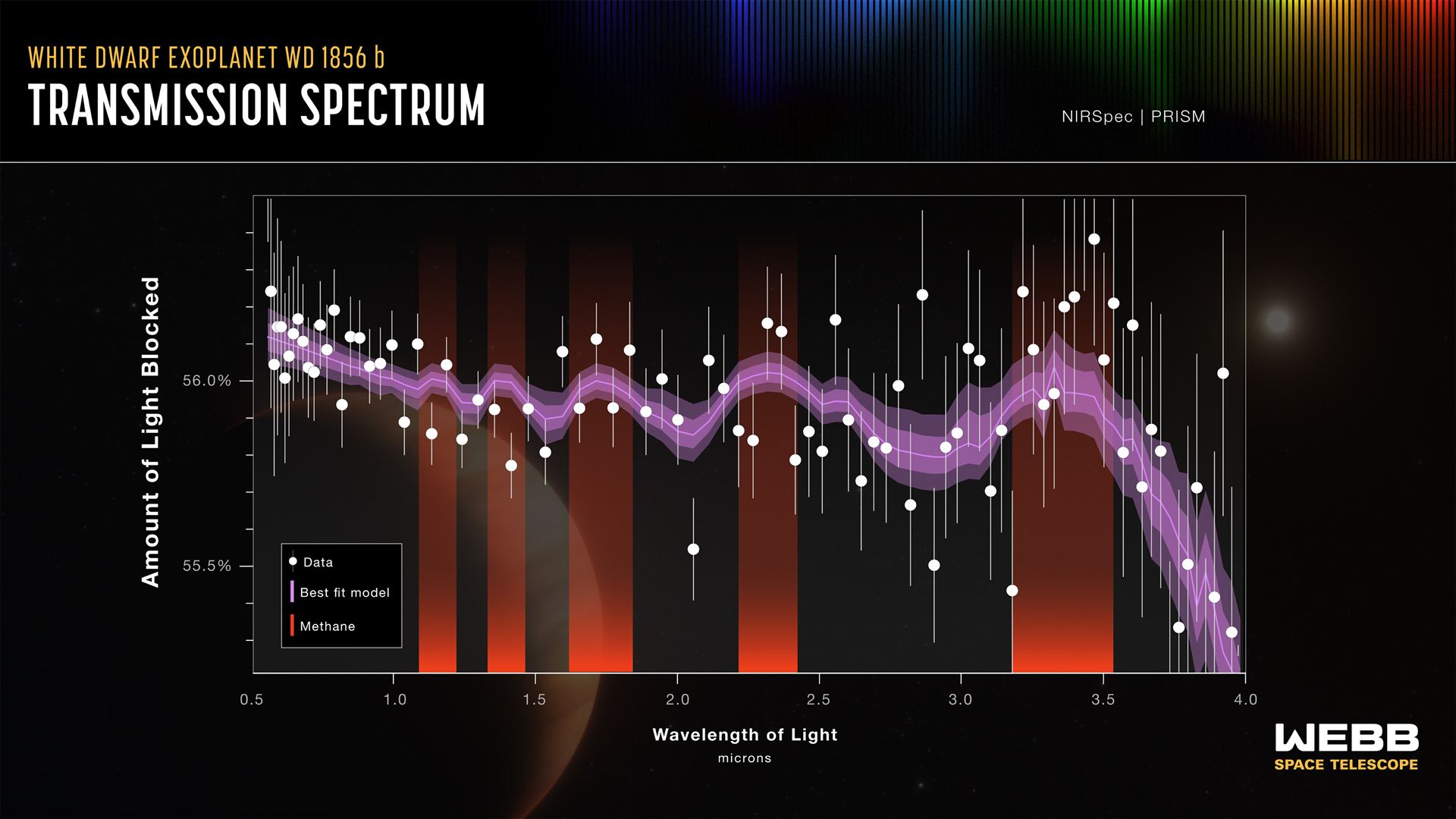 Exoplanet WD 1856 b NIRSpec transmission spectrum