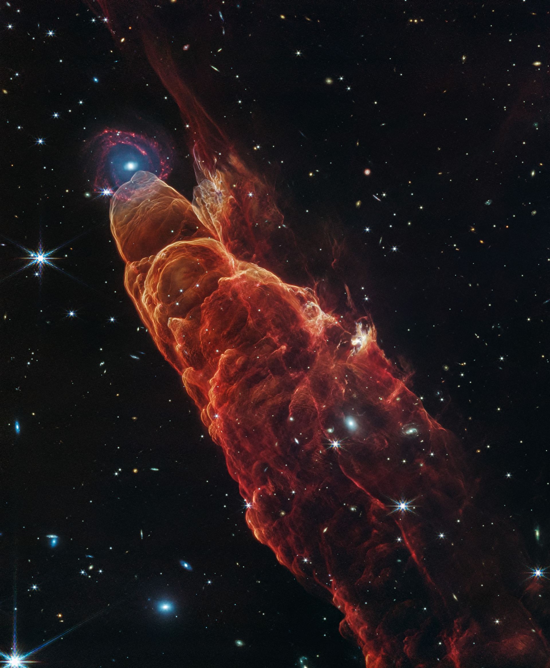 Herbig-Haro 4950 (NIRCam and MIRI Image)