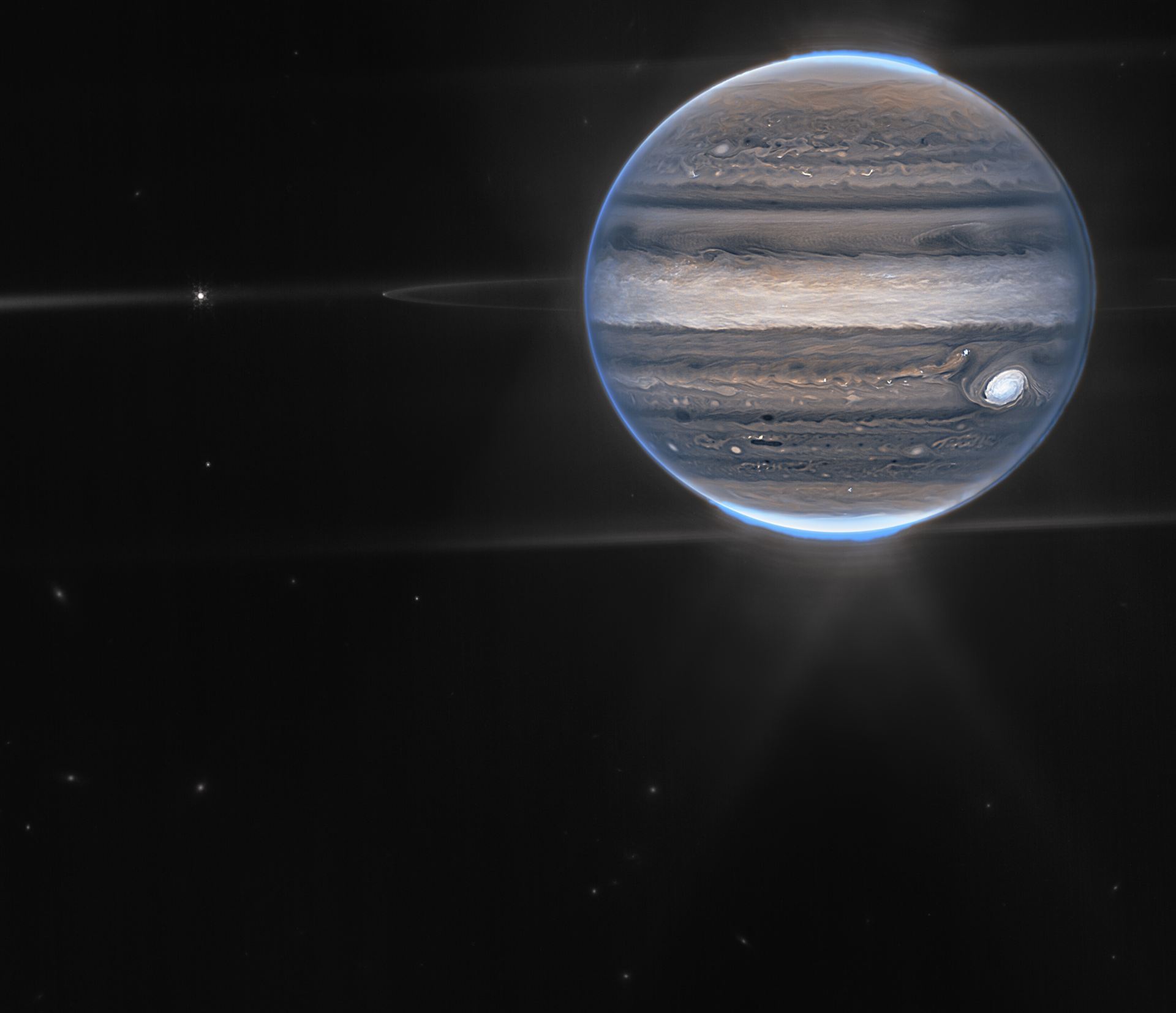 Jupiter Showcases Auroras, Hazes (NIRCam Widefield View)