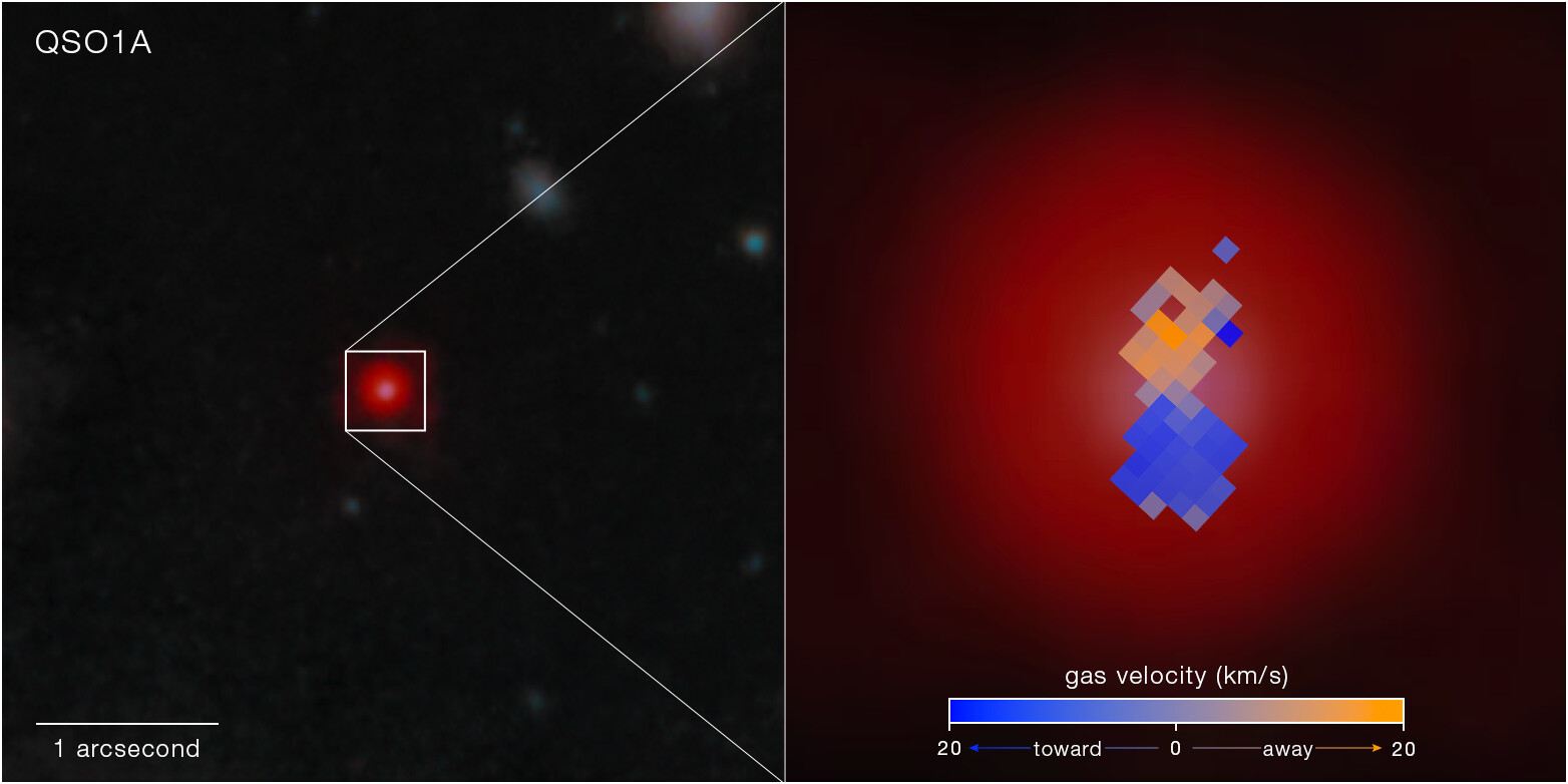 Little Red Dot Abell2744-QSO1a (NIRCam image with NIRSpec IFU velocity map)