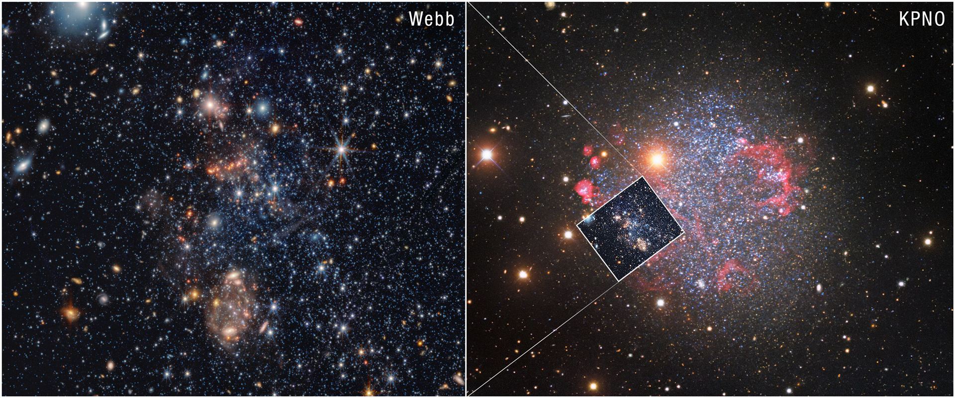 Sextans A PAHs pull-out (NIRCam and MIRI image)