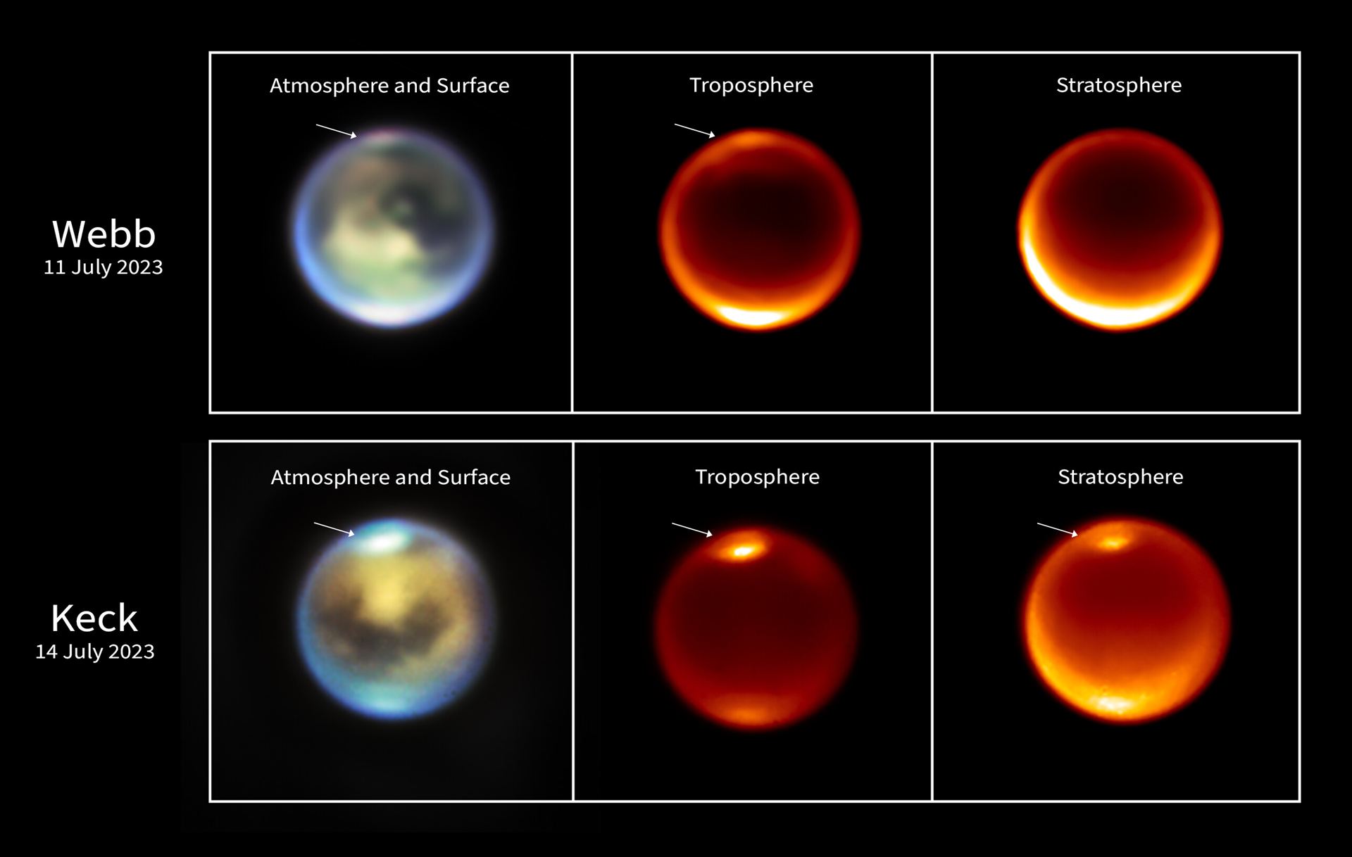 Titan (Webb and Keck image – 11 and 14 July 2023)