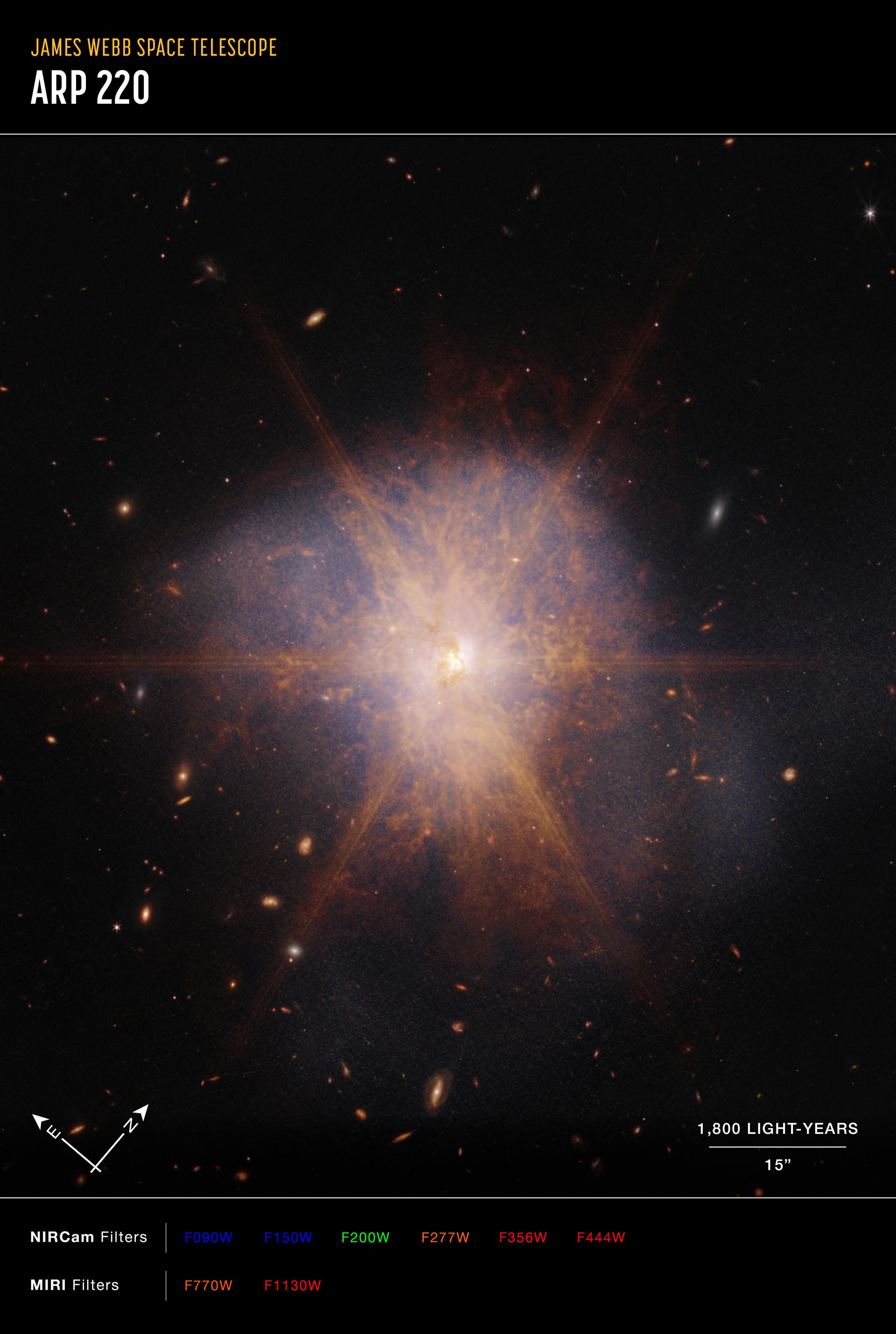 Webb captures the spectacular galactic merger Arp 220
