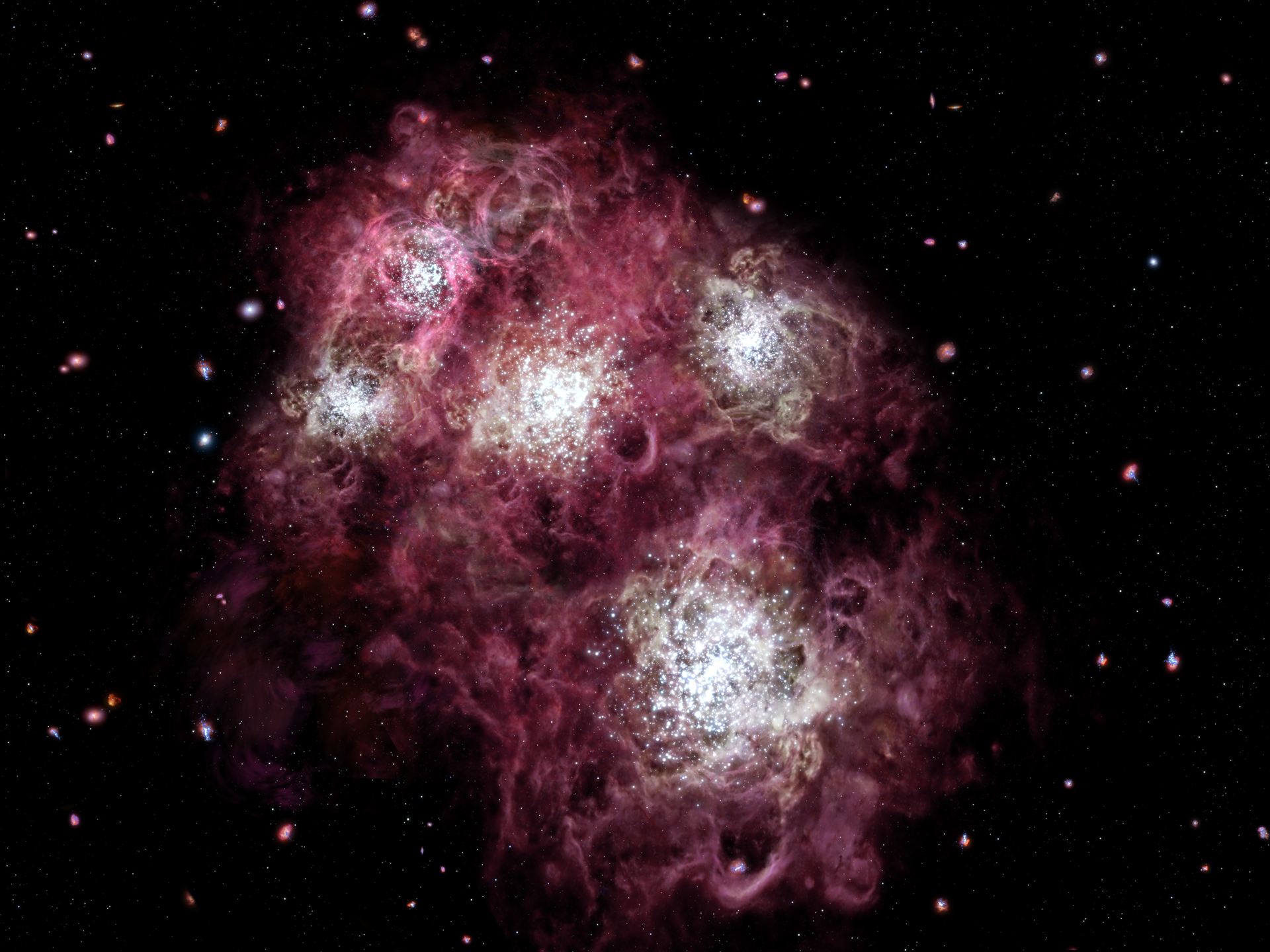 A Young Galaxy Brimming with Star Birth (artist&rsquo;s impression)