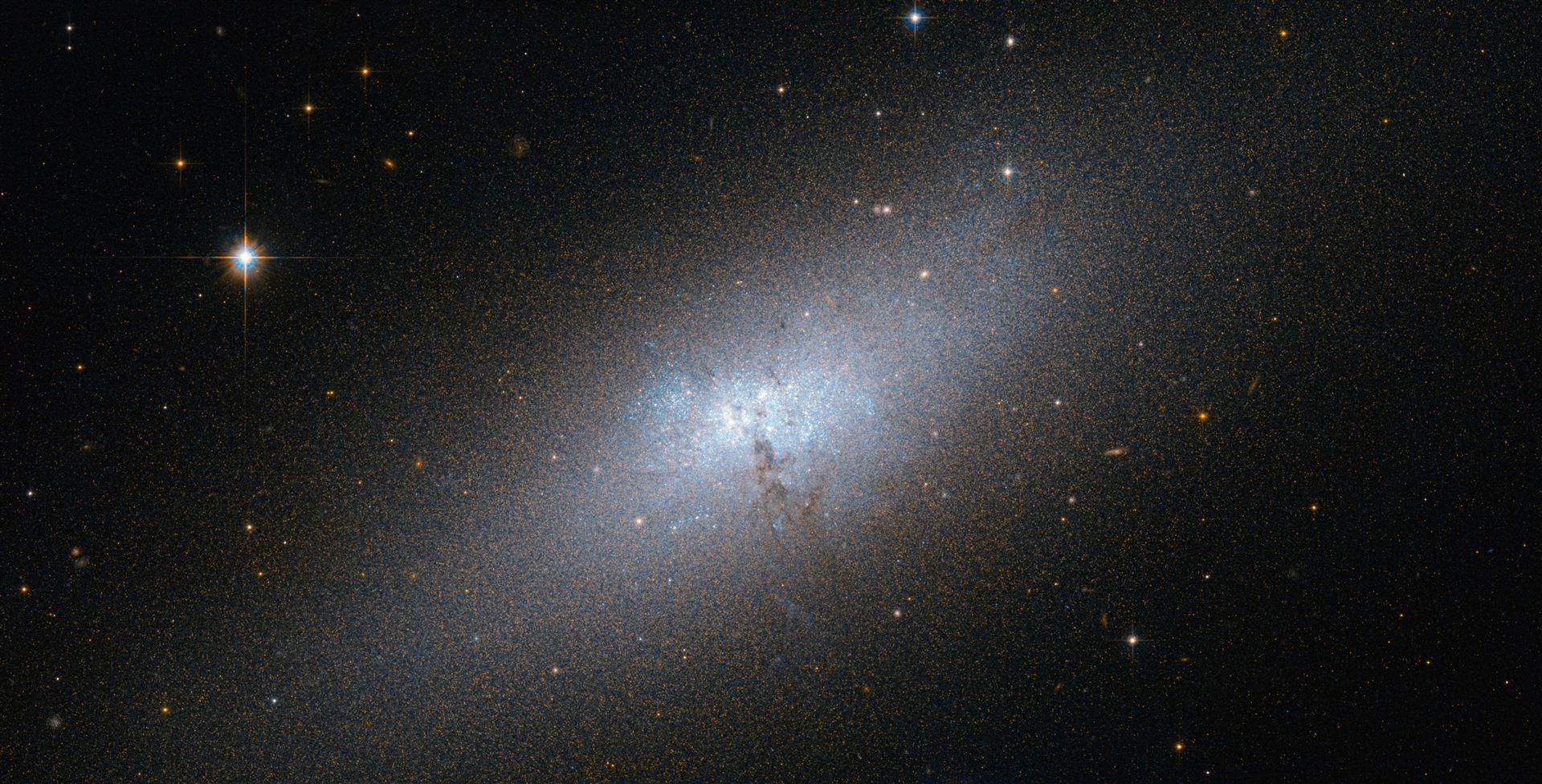 A peculiar compact blue dwarf galaxy