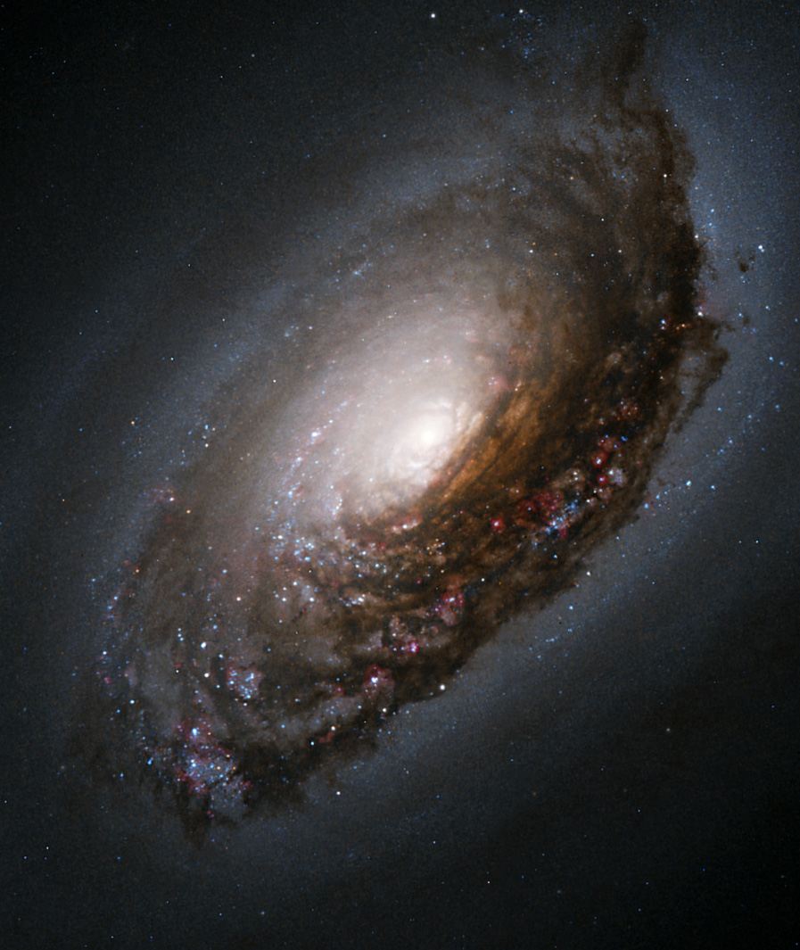 An abrasive collision gives one galaxy a black eye