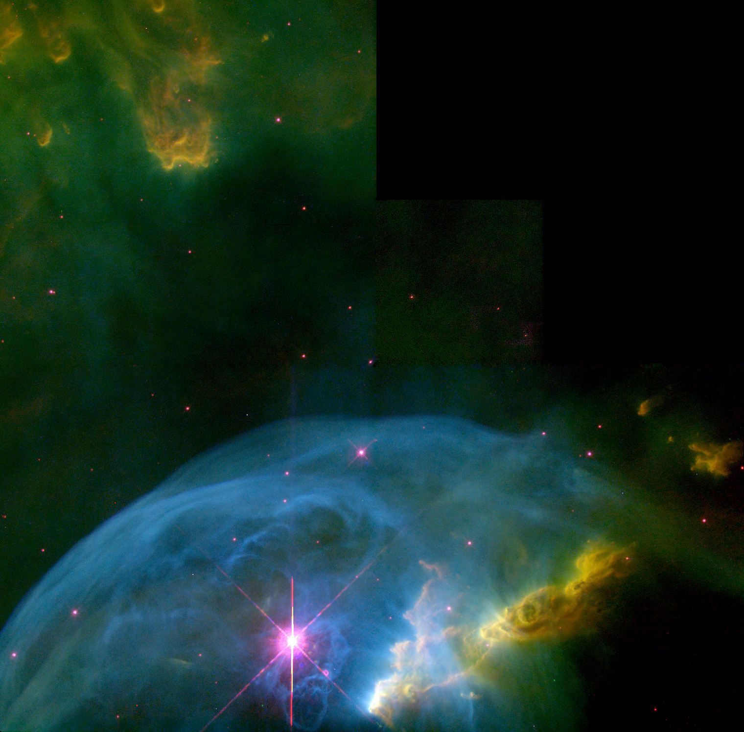 An expanding bubble in space