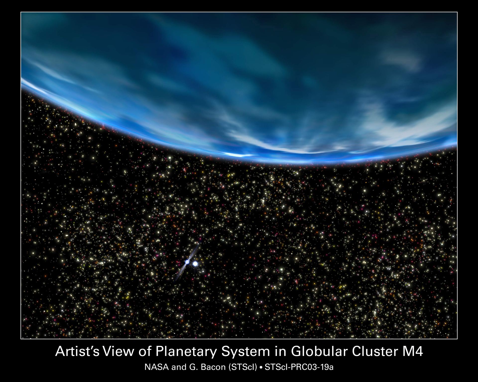 Ancient Planet in a Globular Cluster Core (artist&rsquo;s impression)