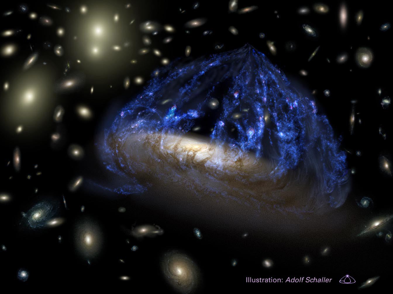 Artist&rsquo;s View of C153 in Abell 2125