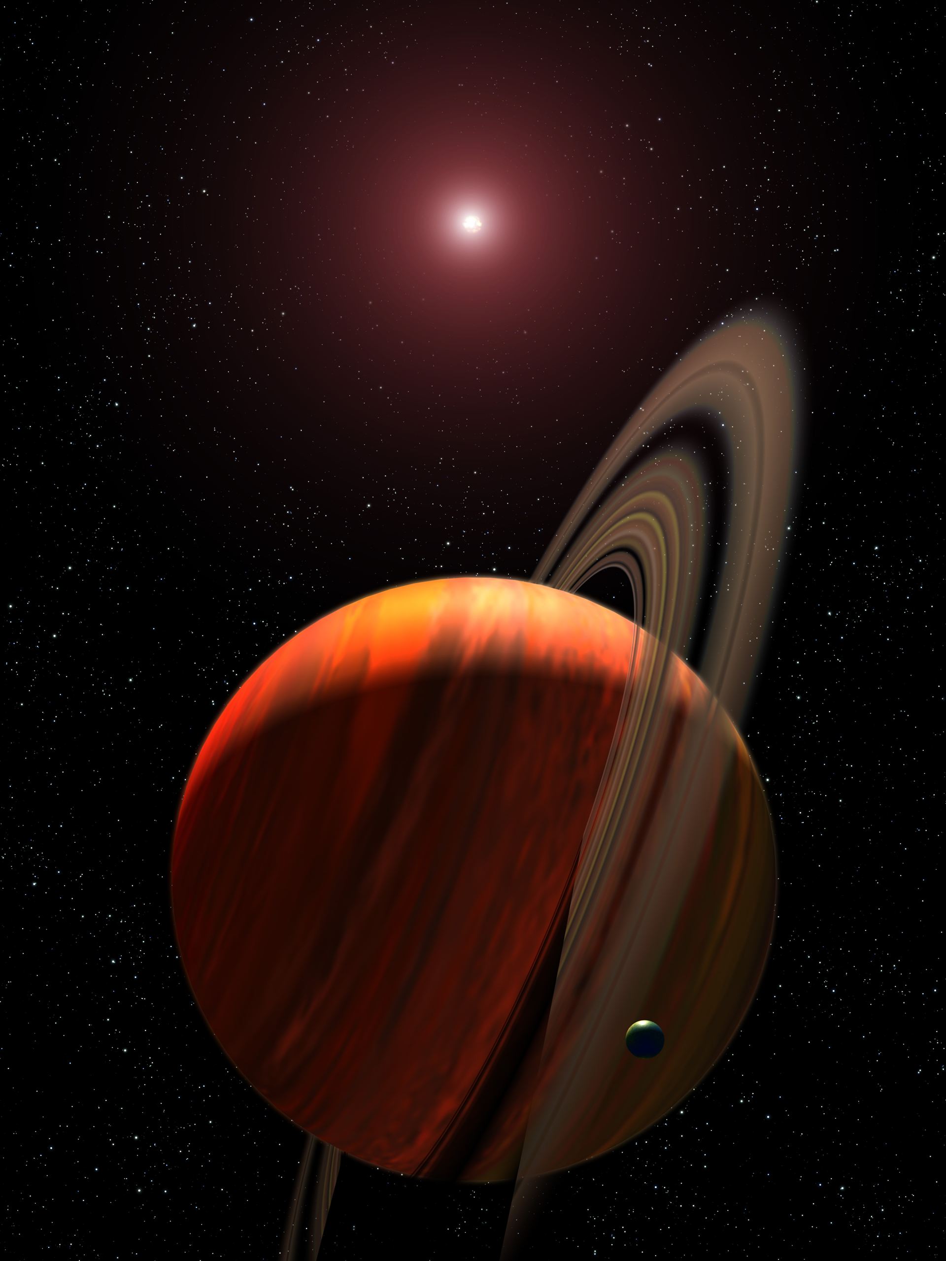 Artist&rsquo;s View of Planet Around a Red Dwarf