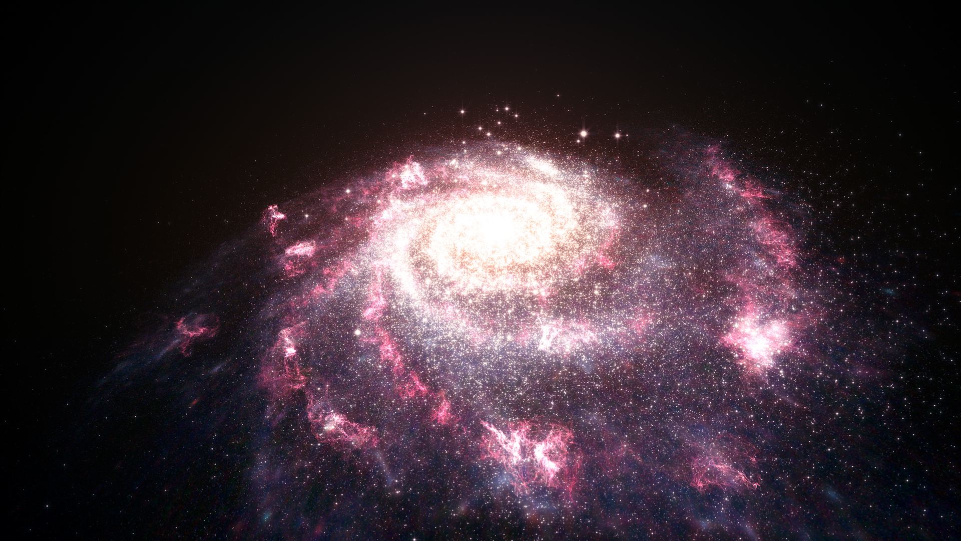 Artist&rsquo;s impression of a galaxy undergoing a starburst