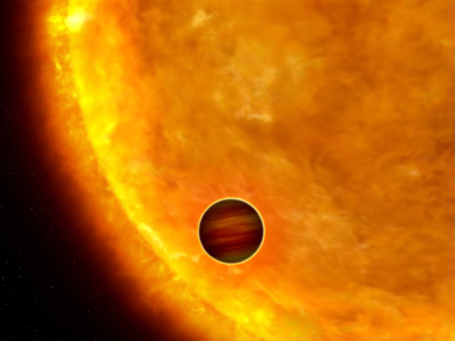 Artist&rsquo;s impression of a transiting extrasolar planet