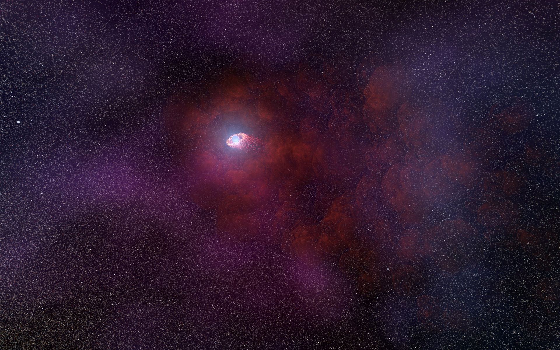 Artist&rsquo;s impression of pulsar wind from a neutron star