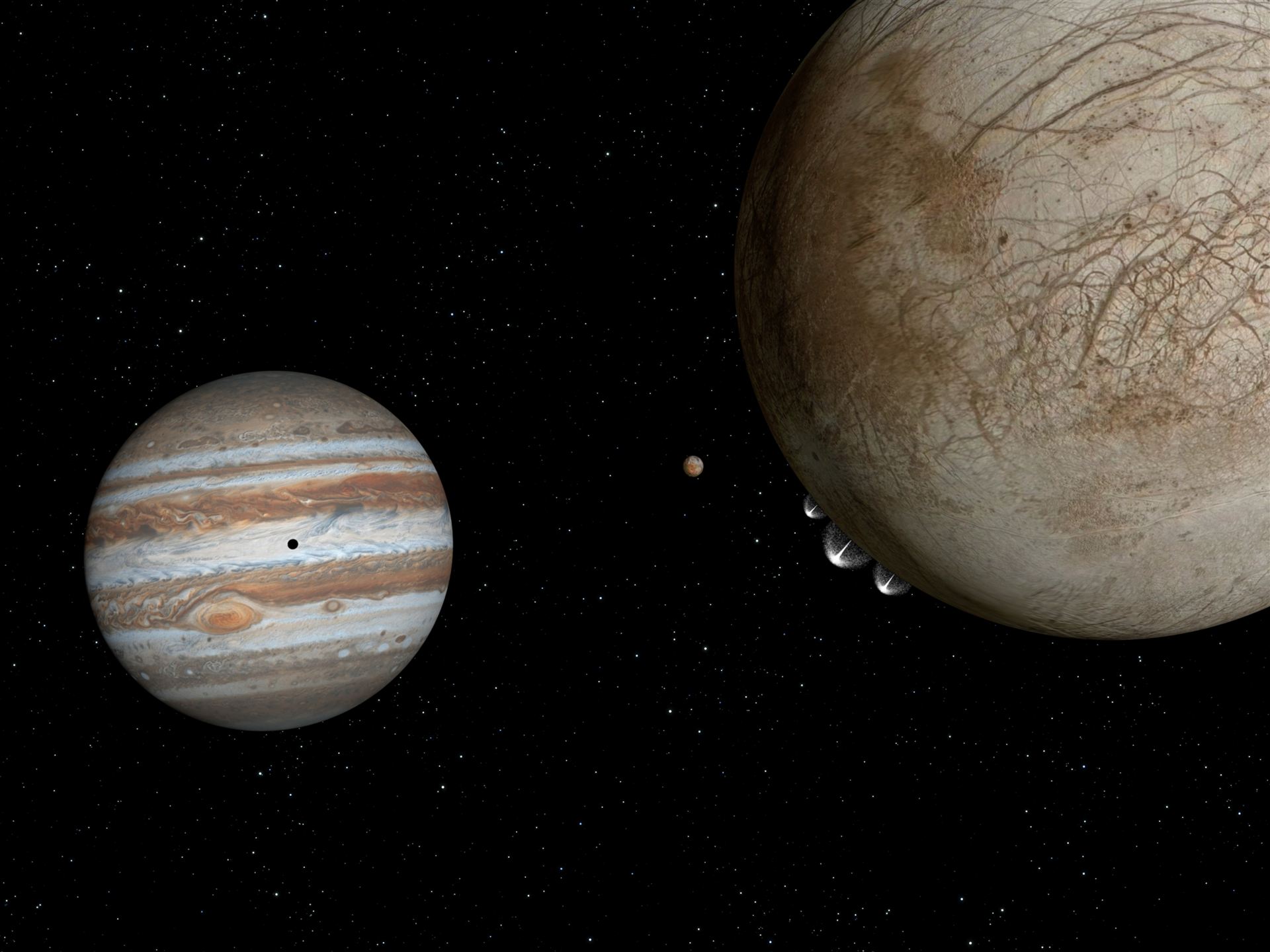 Artist’s impression of plumes on Europa