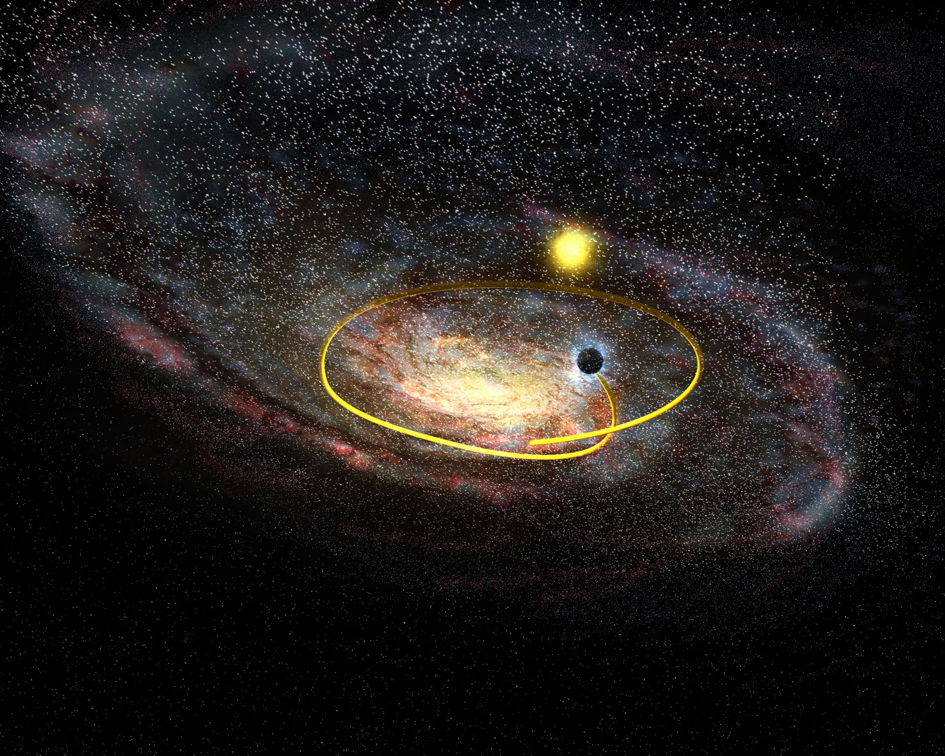 Black hole hurtling across the plane of the Milky Way