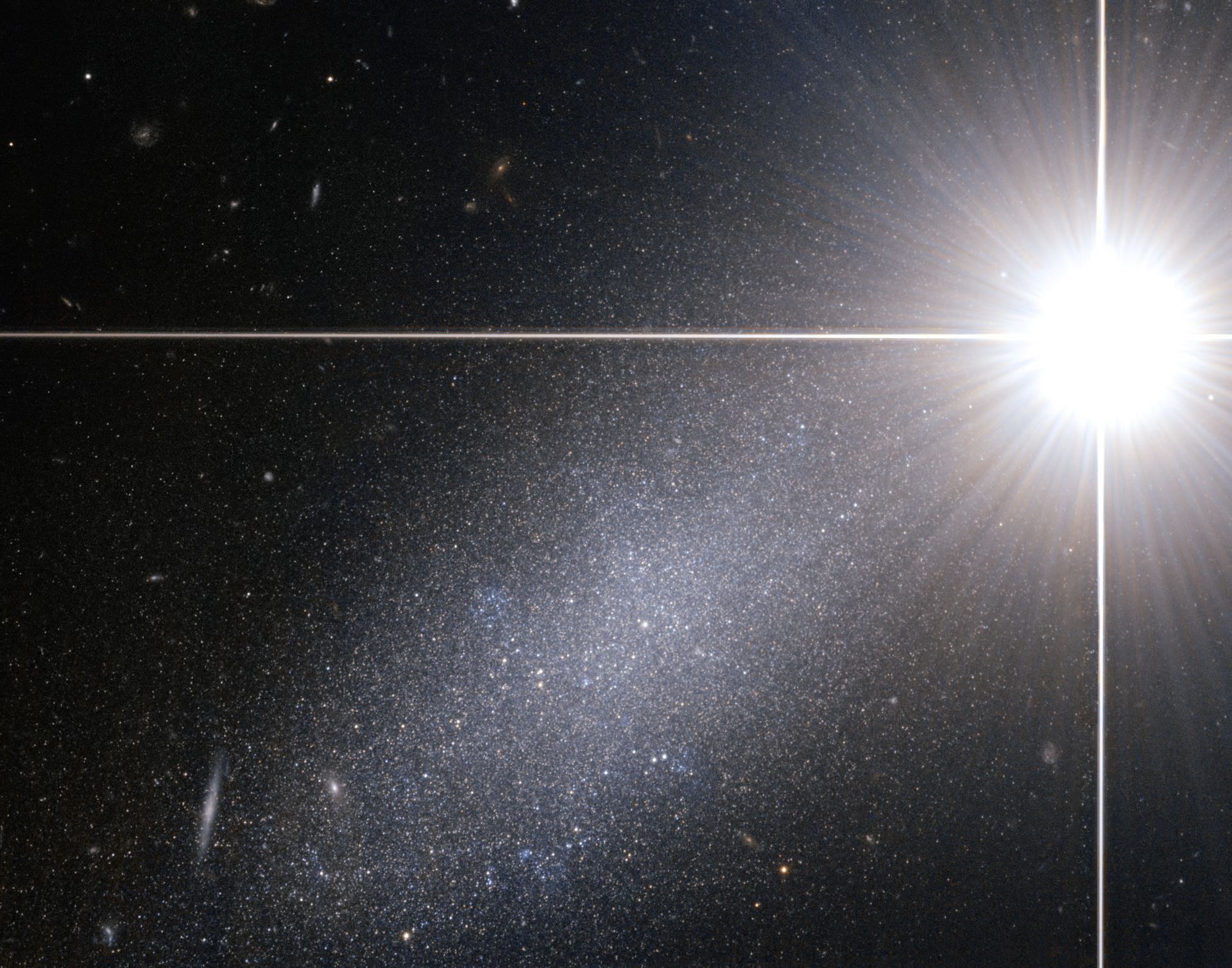 Bright star — faint galaxy