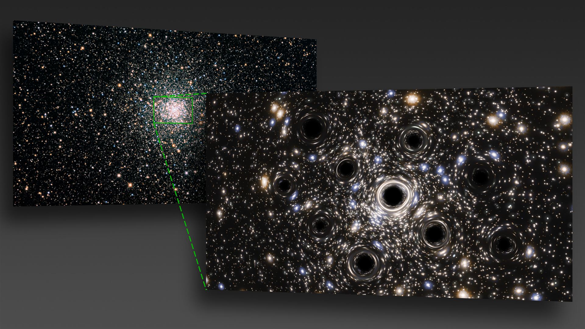 Callout of the Black Hole Concentration in NGC 6397 (Artist&rsquo;s Impression)