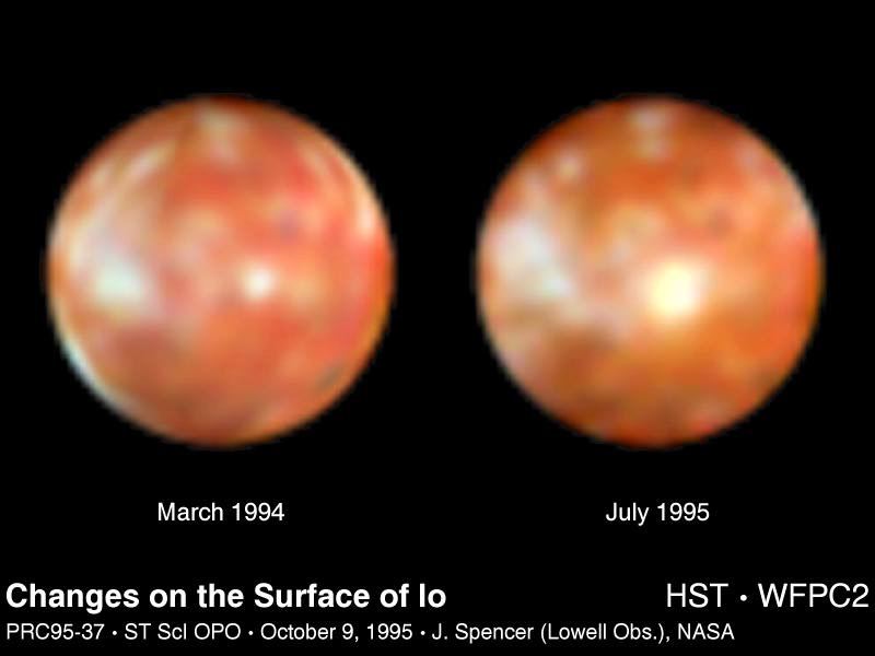 Changes on the Surface of Io