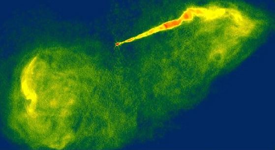 Close-up look at a jet near a black hole in galaxy M87 (ground-based view)