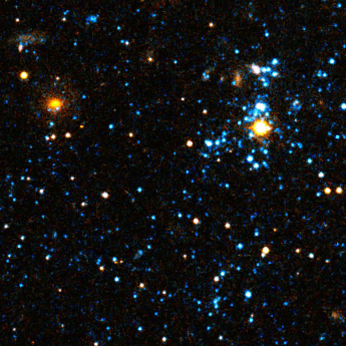 Close-up on blue blobs