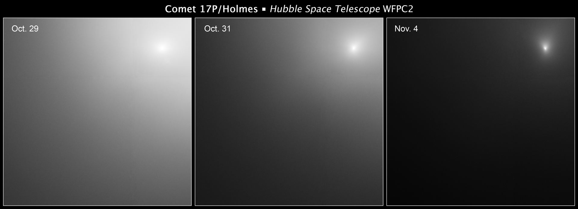 Comet 17PHolmes Hubble image series