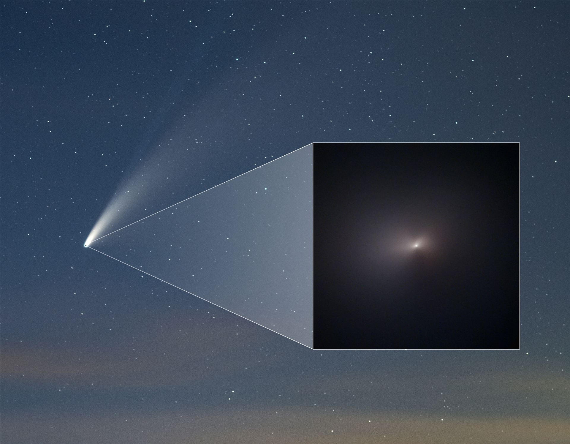 Comet NEOWISE Pullout in Ground-Based Image