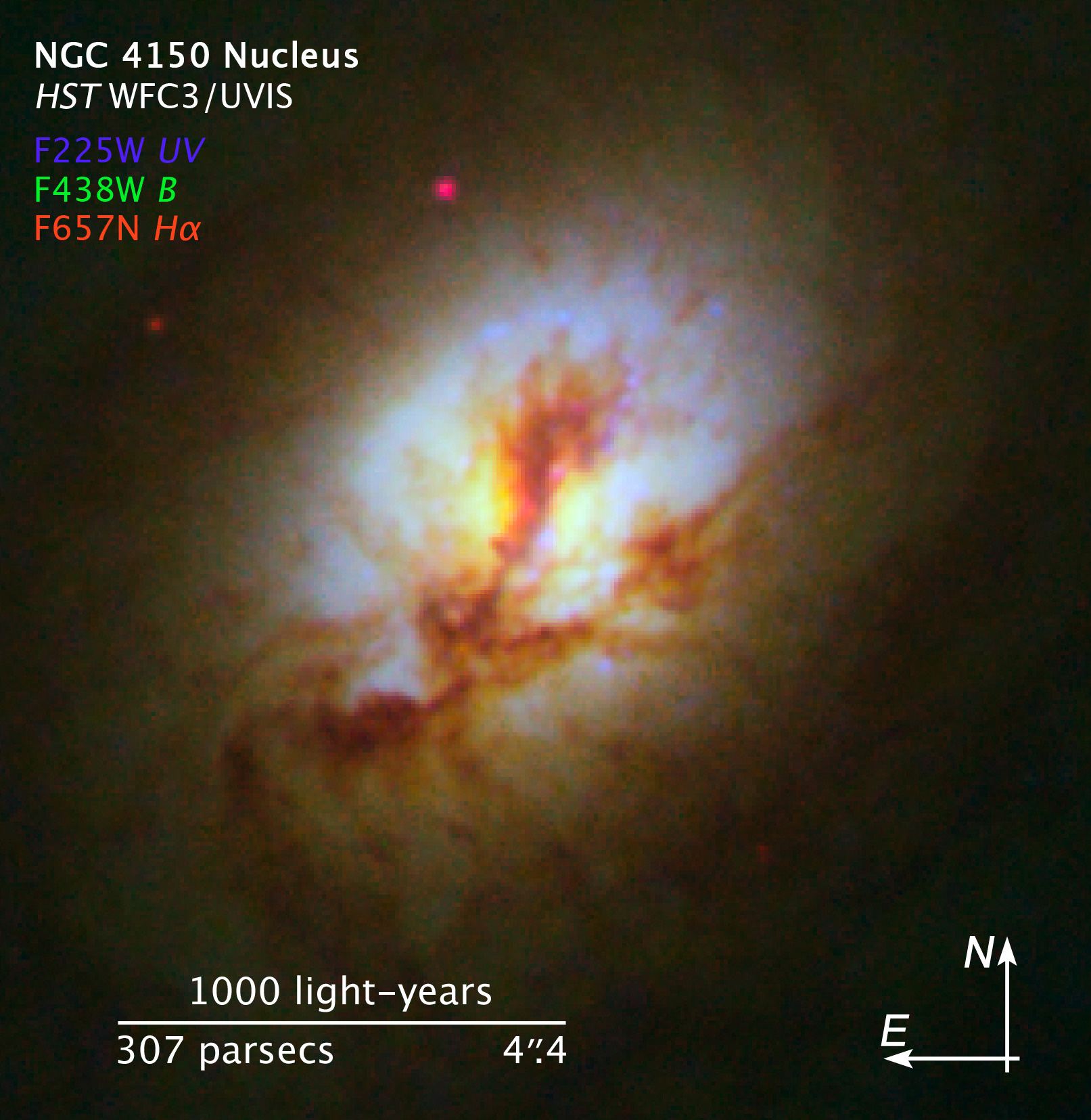 Compass and scale image for NGC 4150
