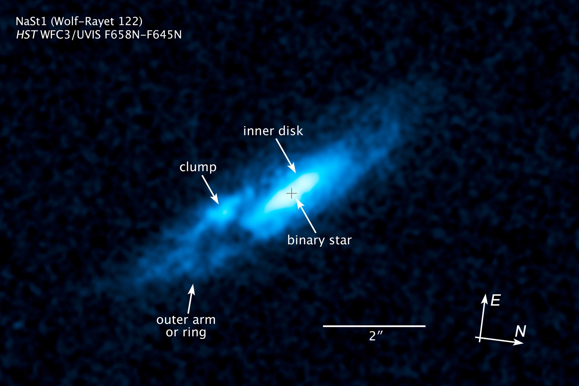 Compass and scale image of WR 122 (NaSt1)