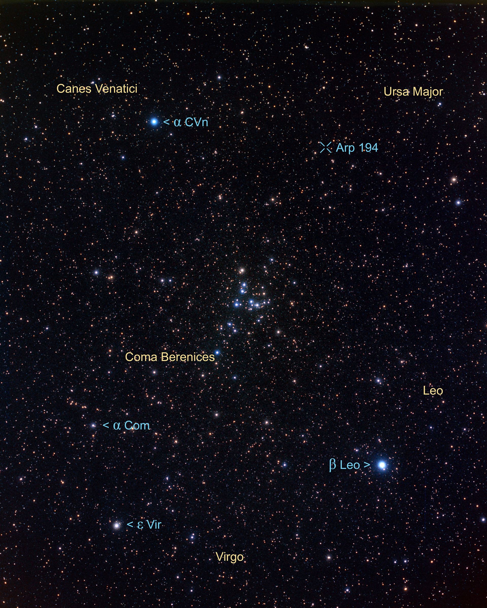 Constellation region near Arp 194 (ground-based image)
