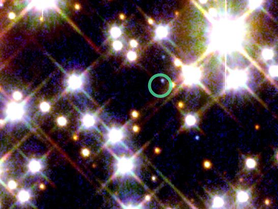 Detail from HSTWFPC2 with Location of Pulsar