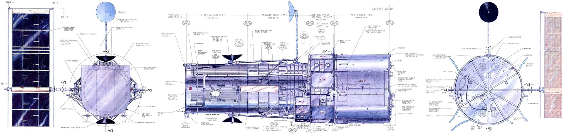 Diagram of the Hubble Space Telescope, 1981