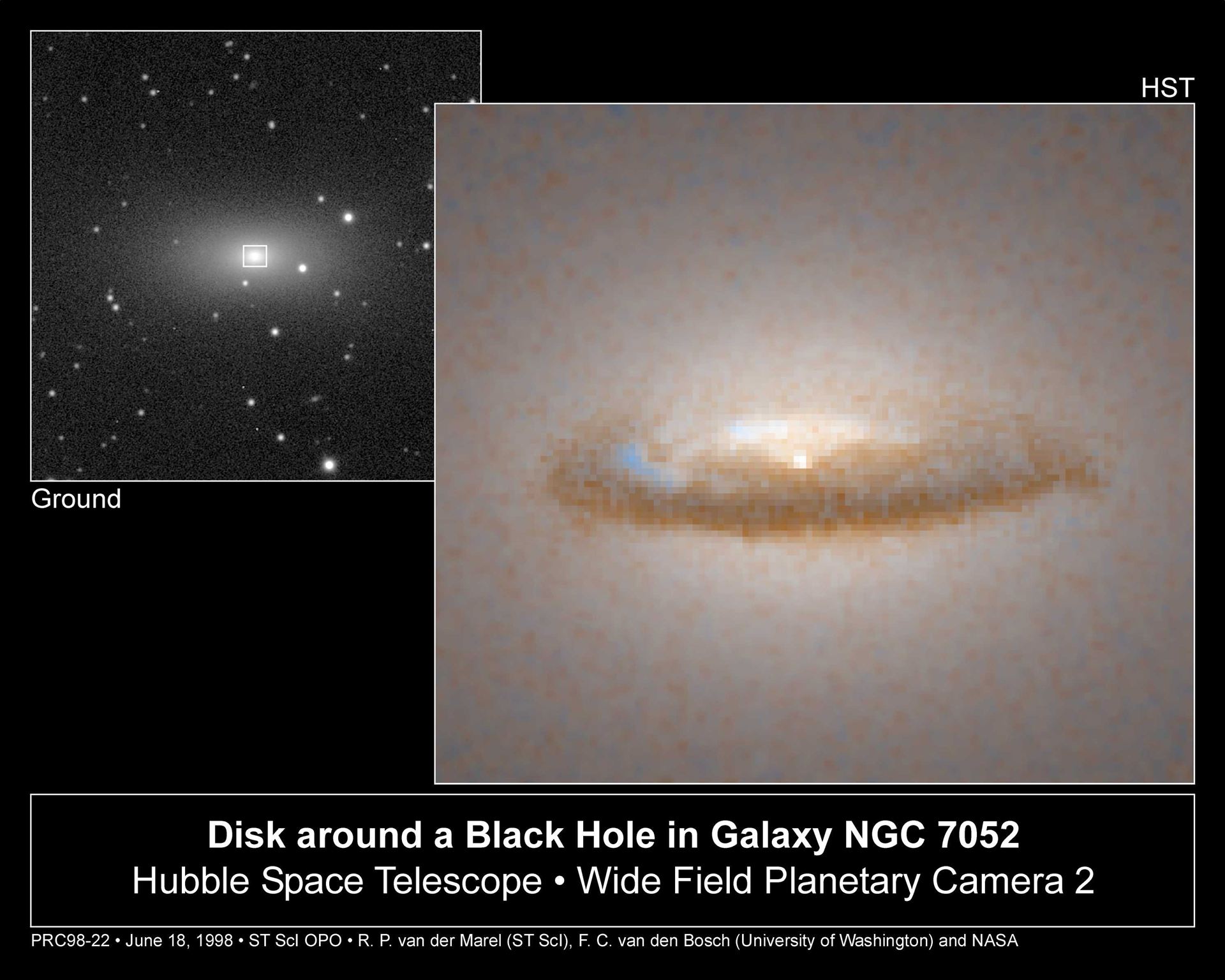 Disk around a Black Hole in Galaxy NGC 7052