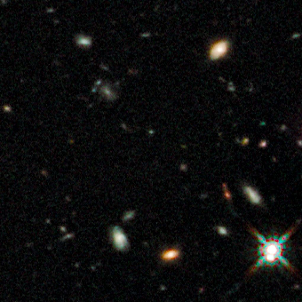 Early galaxies in HUDF WFC3IR, close up 1