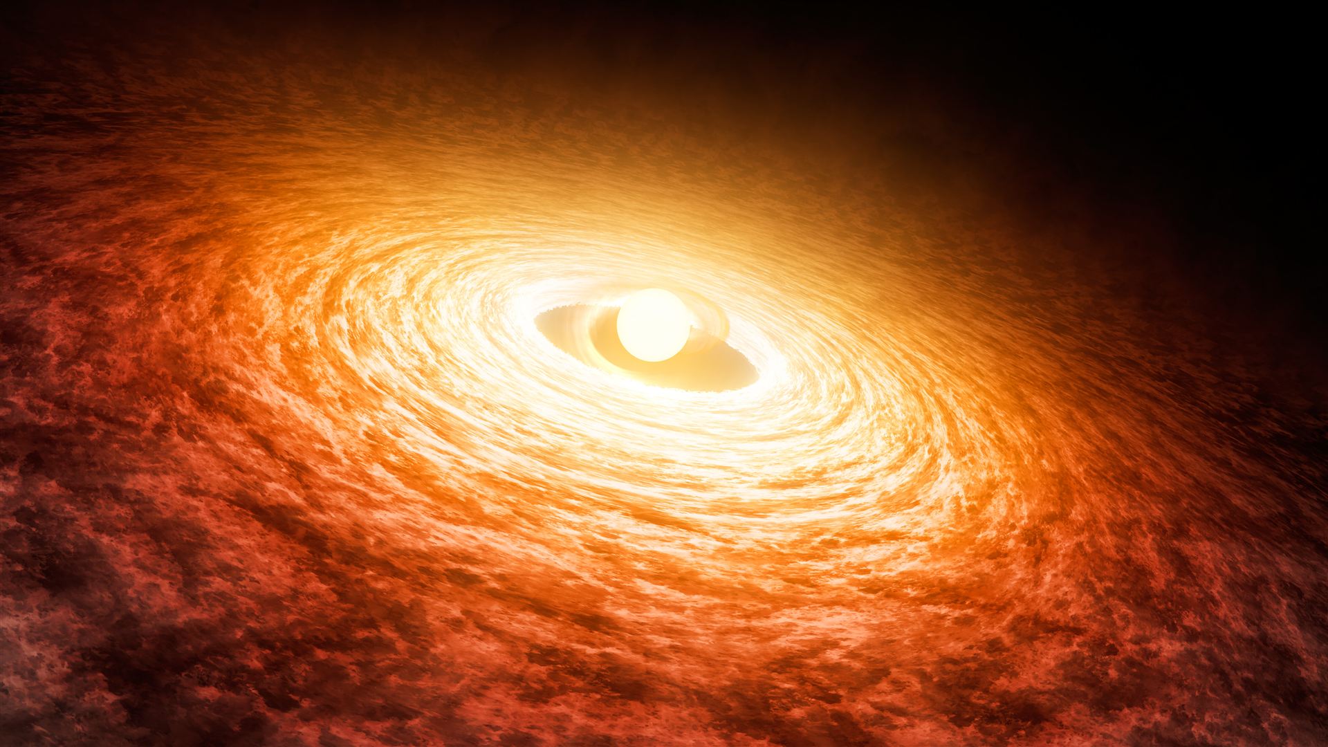 Early stages of the FU Orionis outburst (artist’s concept)