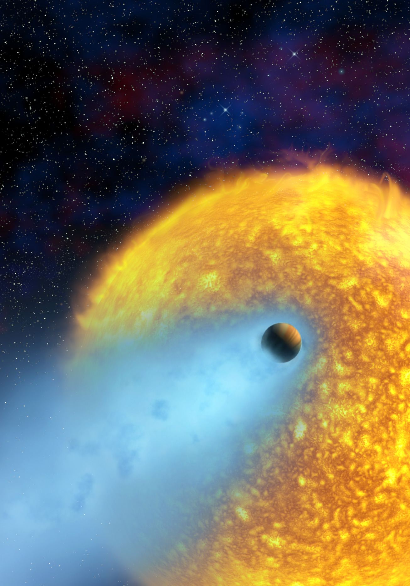 European astronomers observe first evaporating planet [artist&rsquo;s impression]