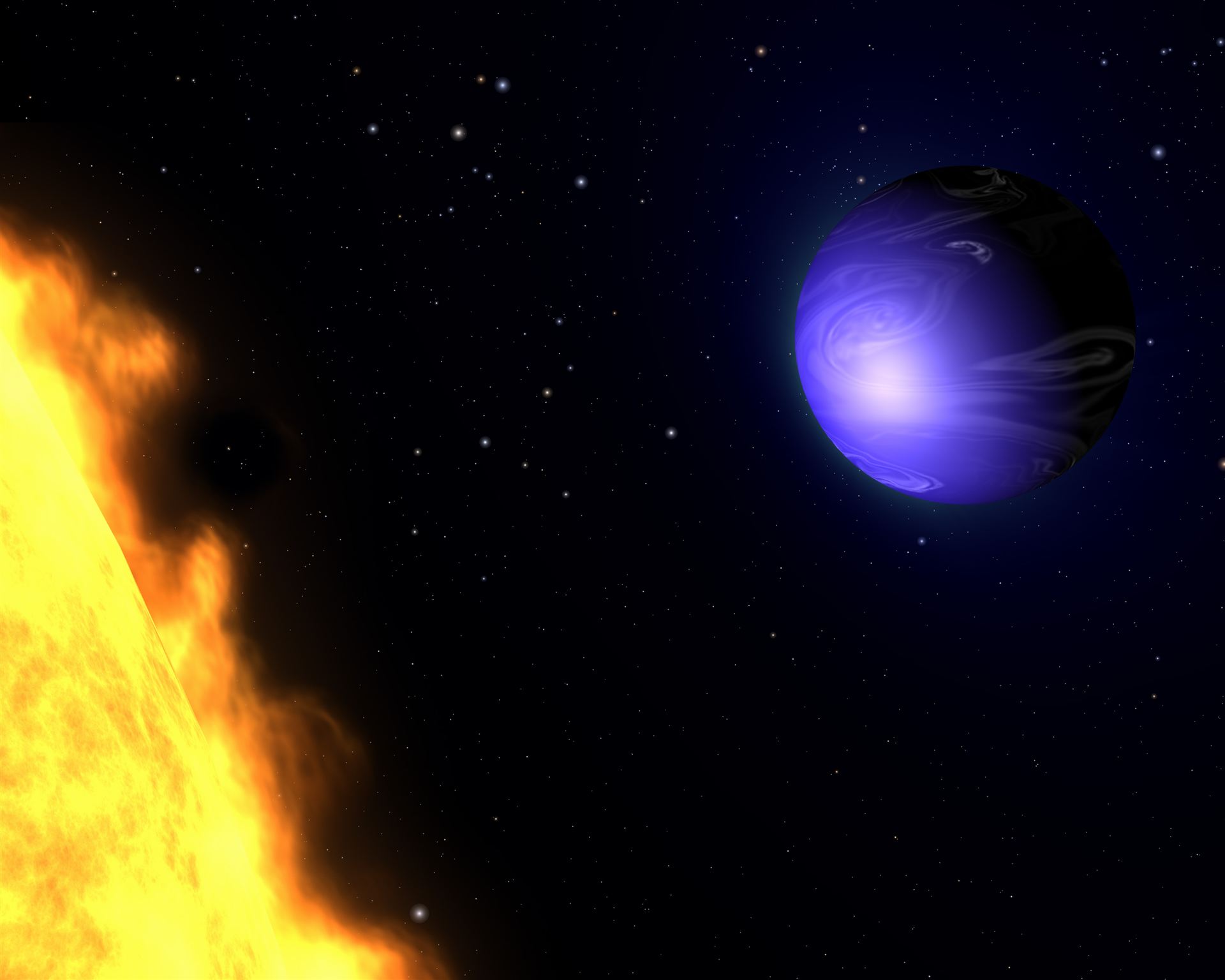 Exotic blue planet HD 189733b (artist’s impression)