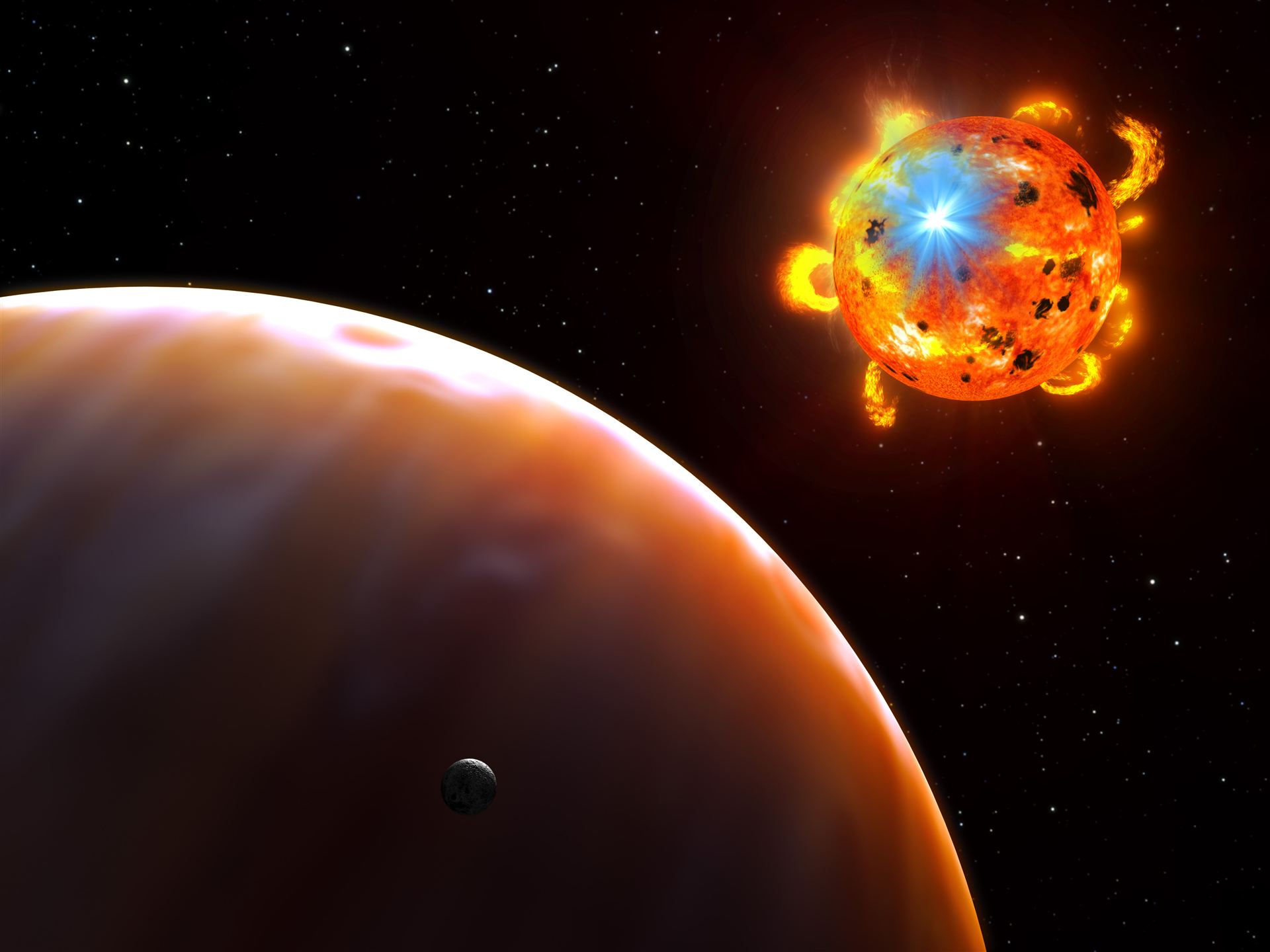 Flaring red dwarf star (artist&rsquo;s impression)