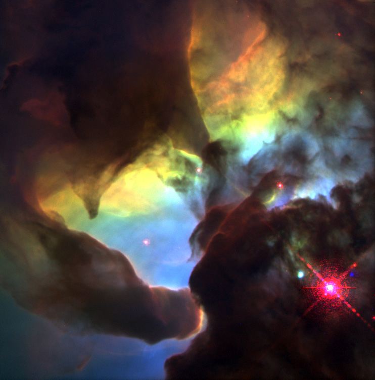 Giant &lsquo;twisters&rsquo; in the Lagoon Nebula