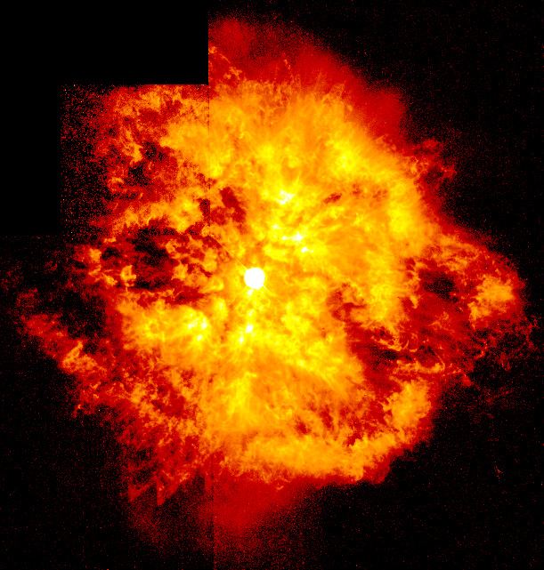 Great Balls of Fire! Hubble Sees Bright Knots Ejected from Brilliant Star