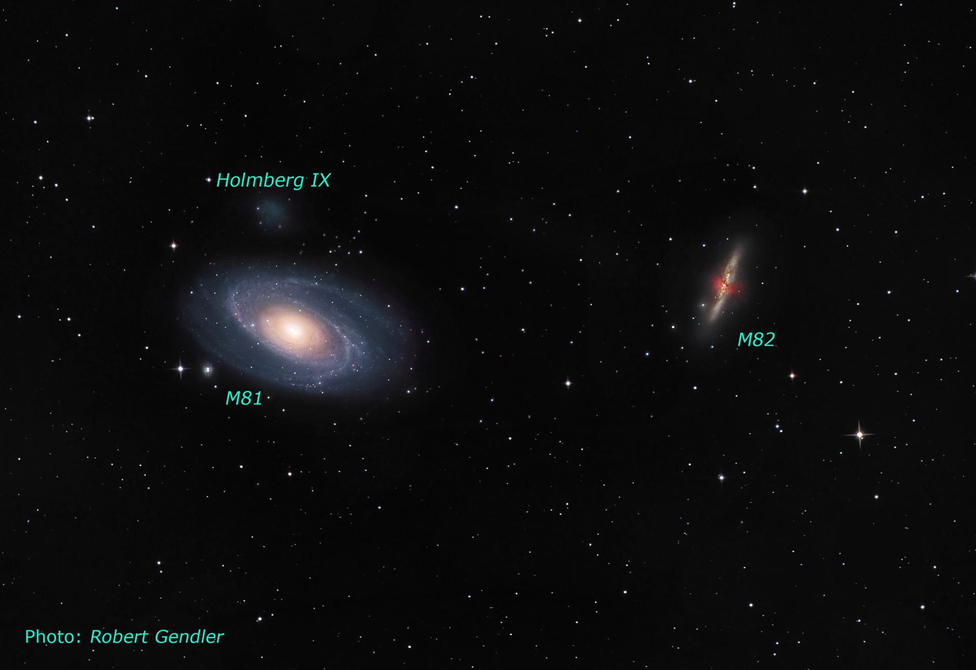Ground-based image of the M81M82 Galaxy Group