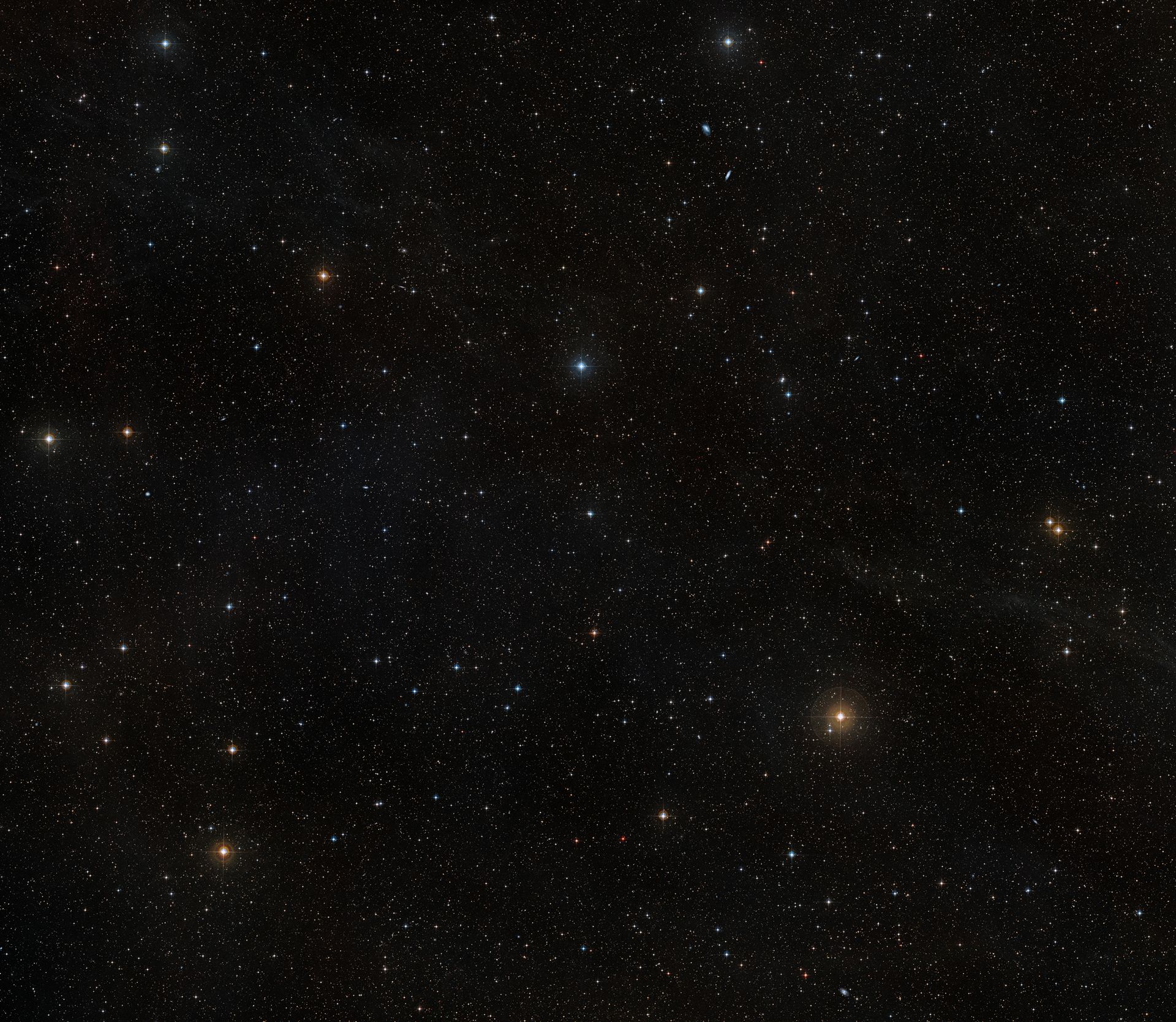 Ground-based view of the sky around the nearby star AU Microscopii