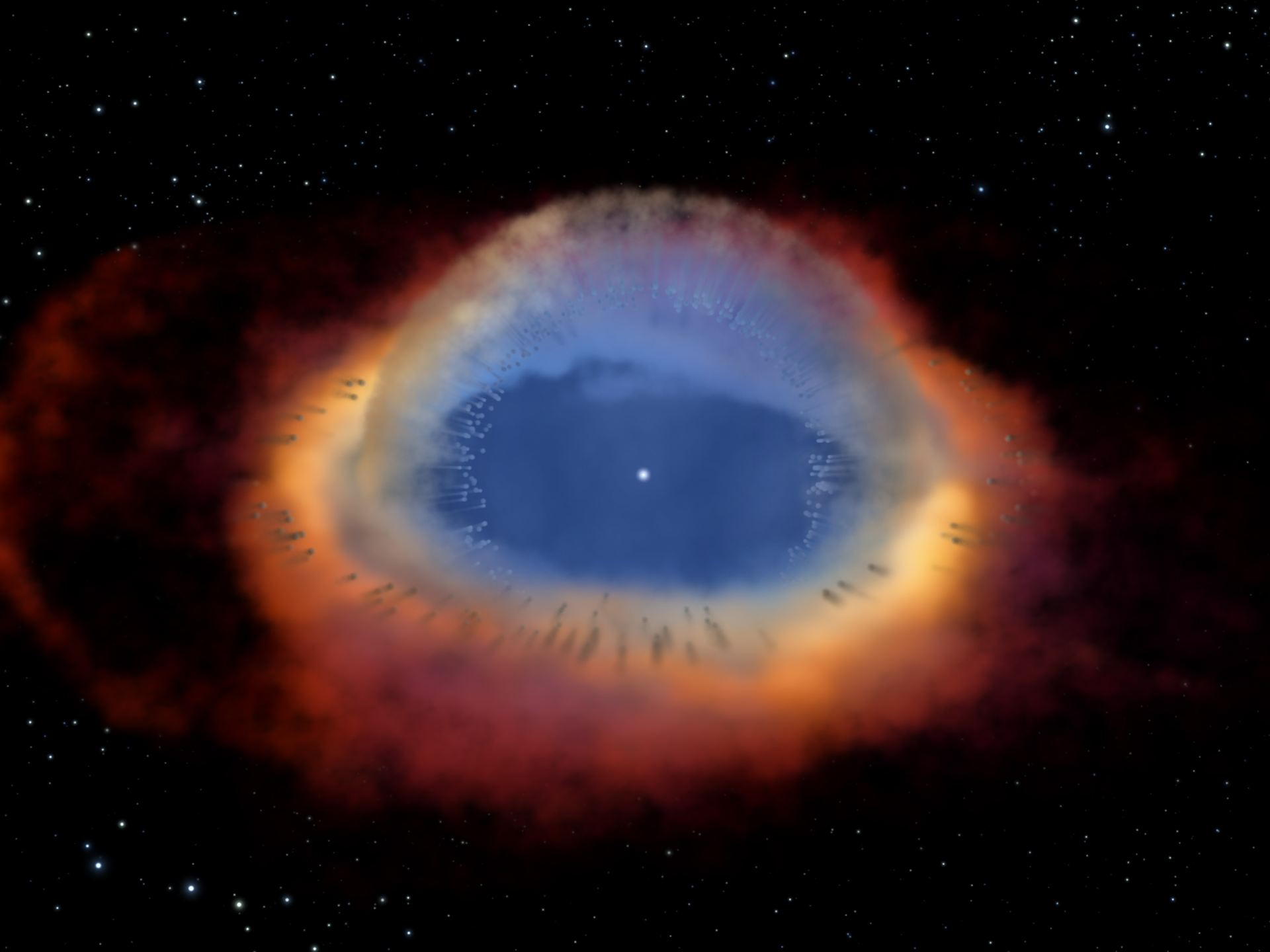 Helix Nebula model (artist&rsquo;s impression)