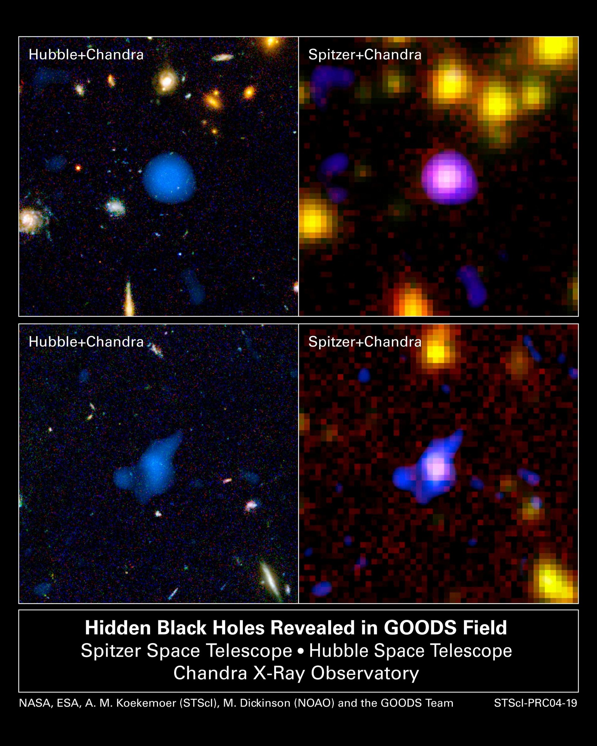 Hidden black holes revealed in GOODS field
