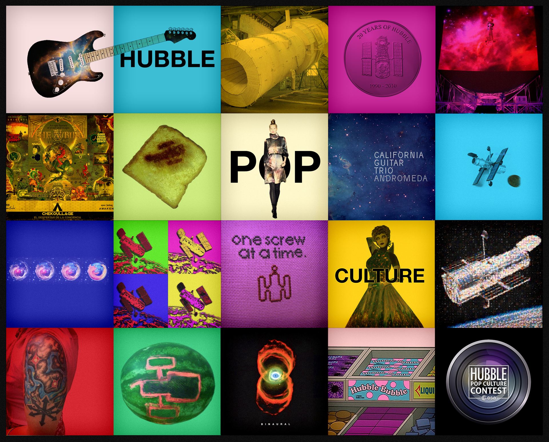 Highlights of entries to the Hubble Pop Culture competition