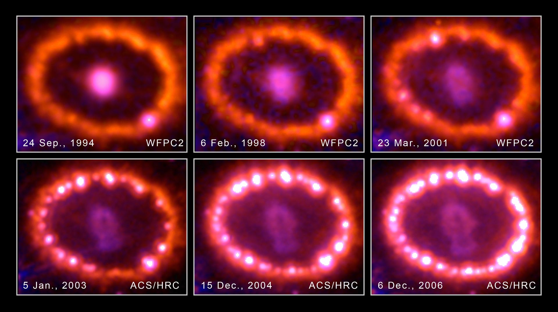 Hubble Images Chronicle the Inner Ring&rsquo;s Light Show
